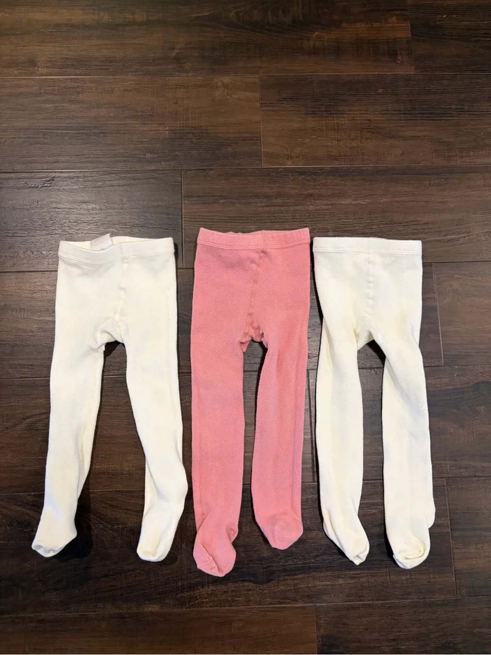 Zara Baby Girls 12-24M Footed Tights Bundle 3 Pairs White Pink